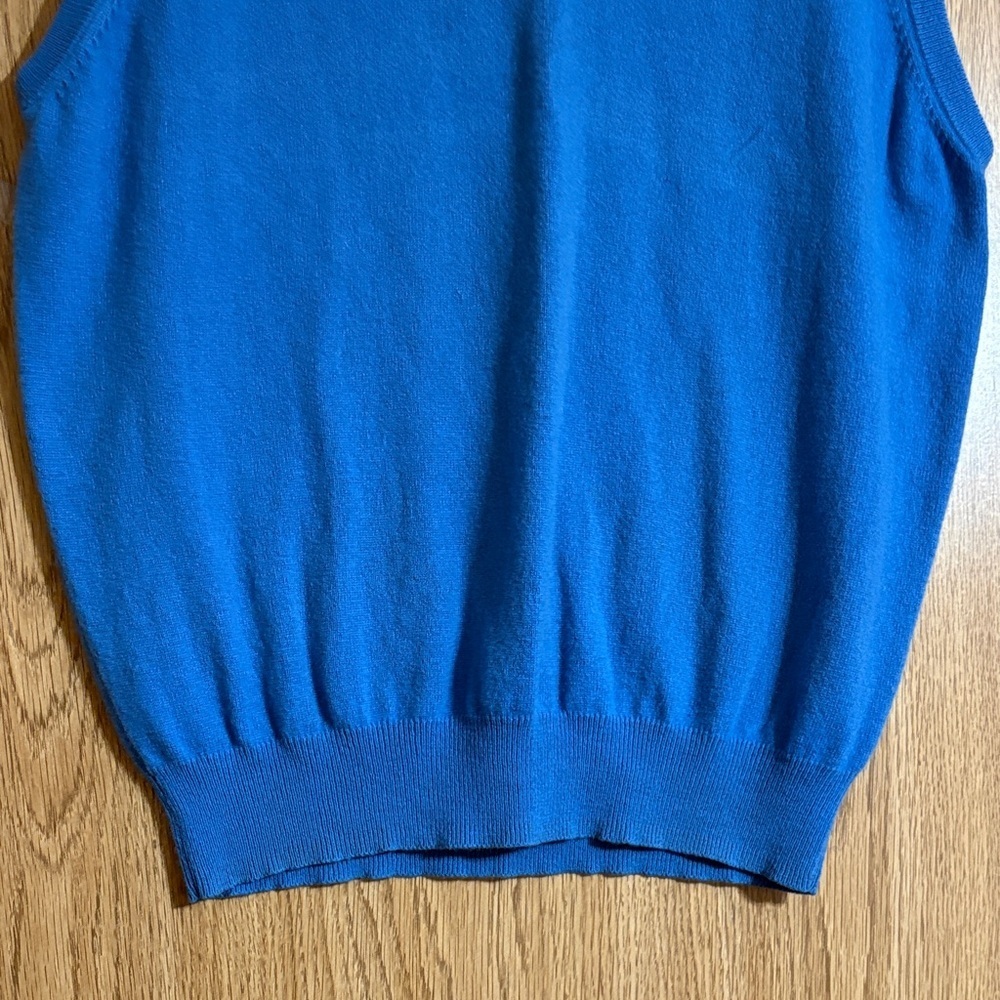 100% Cashmere Saks Fifth Avenue Men's V-Neck Blue Sweater Vest - Picture 4 of 7